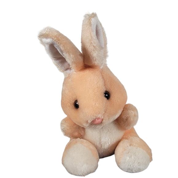 Vintage 1987 Applause Woodland Bunny Plush Rabbit 8" Peach White Stuffed Animal - Picture 1 of 12